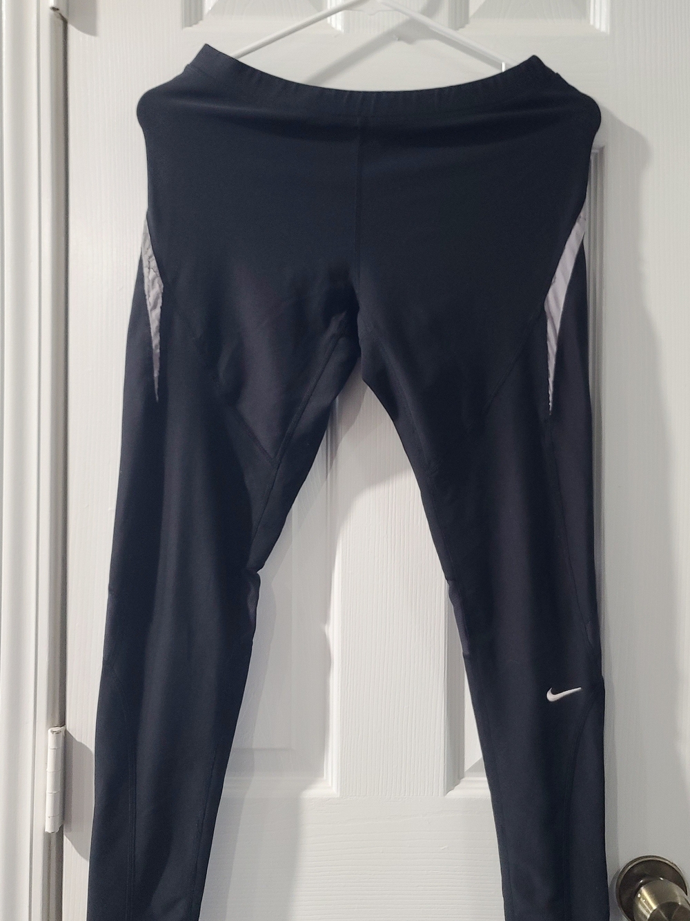 Nike Black Leggings with Gray Accent Swoosh
